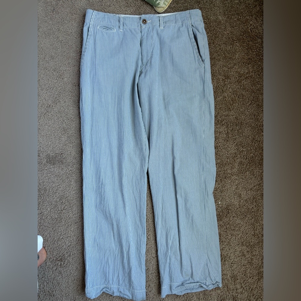 American Eagle Outfitters Light Blue Seersucker Chinos